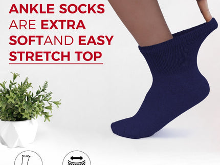 3-12 Pairs Men Women Circulatory Health Diabetic Ankle Quarter Socks  9-11 10-13 13-15