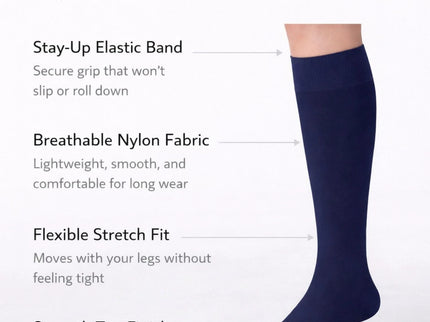 Women's Knee High Socks Trouser Socks, Stretchy Soft Thin Material 6-12 Pairs Pack.