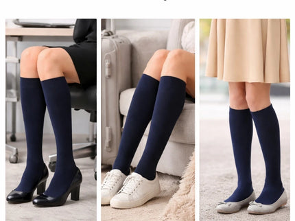 Women's Knee High Socks Trouser Socks, Stretchy Soft Thin Material 6-12 Pairs Pack.
