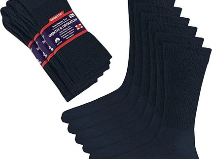 Diamond Star Diabetic Socks, Non-Binding Circulatory Cushion Cotton Crew Diabetic Socks for Men Women