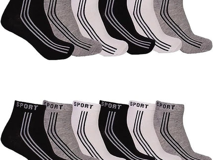 12 Pairs Men's Ankle Quarter Crew Casual Sport Socks Low Cut Socks 9-11 ,10-13