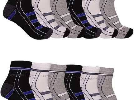 12 Pairs Men's Ankle Quarter Crew Casual Sport Socks Low Cut Socks 9-11 ,10-13