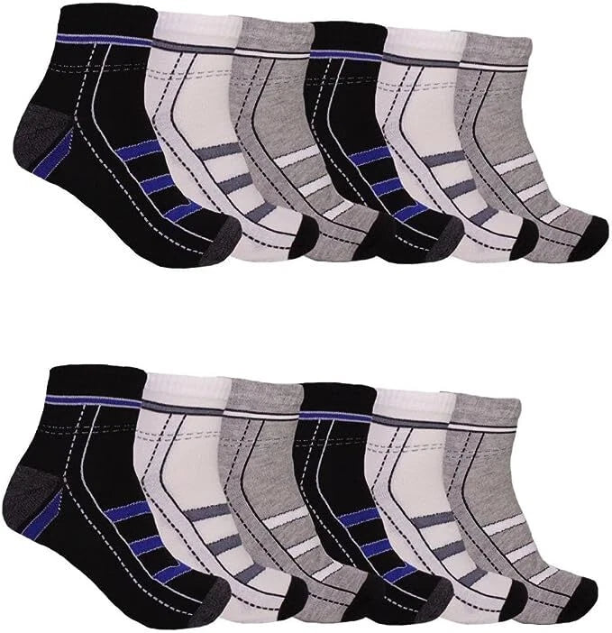 12 Pairs Men's Ankle Quarter Crew Casual Sport Socks Low Cut Socks 9-11 ,10-13