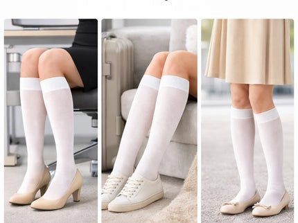 Women's Knee High Socks Trouser Socks, Stretchy Soft Thin Material 6-12 Pairs Pack.