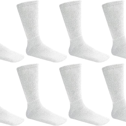 Diabetic Socks, Non-Binding Circulatory Cushion Cotton Crew Diabetic Socks for Men Big & Tall Extra Wide Top