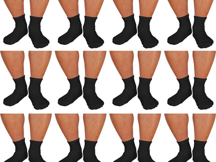 12 PAIRS PACK DIABETIC SOCKS FOR MEN WOMEN NON-BINDING DOCTOR APPROVED ANKLE SOCKS WHITE , BLACK , GREY COLORS