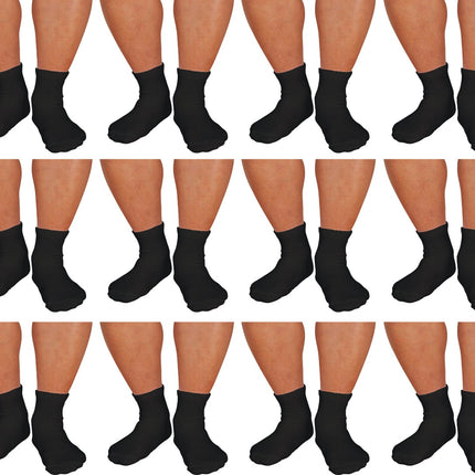 12 PAIRS PACK DIABETIC SOCKS FOR MEN WOMEN NON-BINDING DOCTOR APPROVED ANKLE SOCKS WHITE , BLACK , GREY COLORS