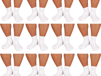 12 PAIRS PACK DIABETIC SOCKS FOR MEN WOMEN NON-BINDING DOCTOR APPROVED ANKLE SOCKS WHITE , BLACK , GREY COLORS