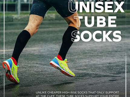 Men's 6 pairs Pack Athletic Tube Socks Running Sports OVER THE CALF Full Cushioned Premium Soft Cotton Big and Tall