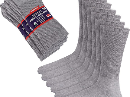 Diamond Star Diabetic Socks, Non-Binding Circulatory Cushion Cotton Crew Diabetic Socks for Men Women
