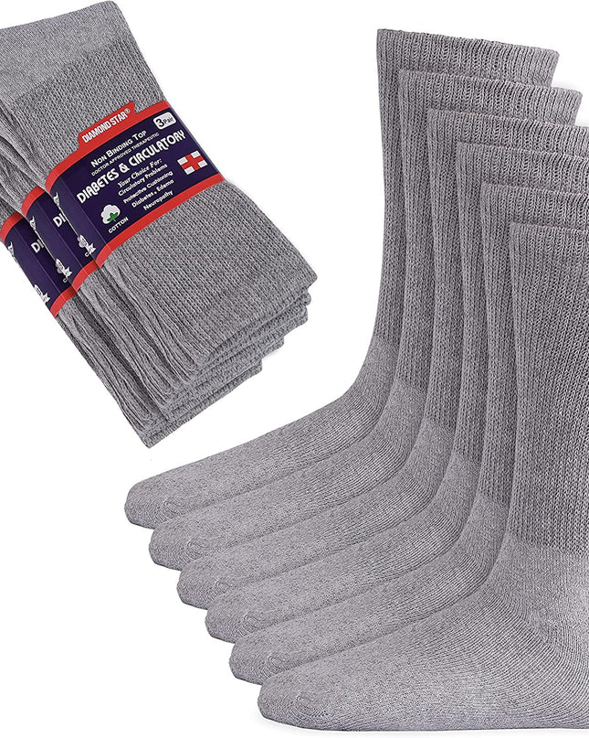 3-12 Pairs Men Women Circulatory Health Diabetic Crew Socks 9-11 10-13 13-15