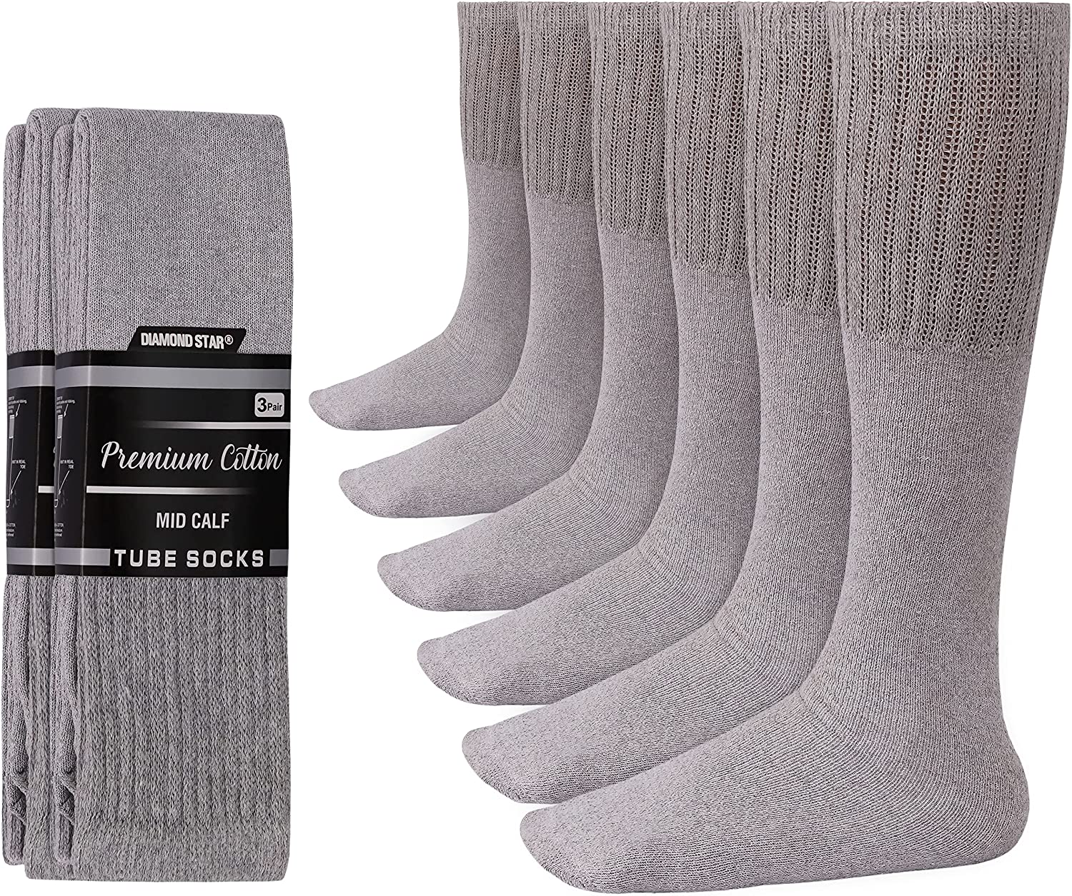Men's 6 pairs Pack Athletic Tube Socks Running Sports OVER THE CALF Fu â VINCO SOCKS®