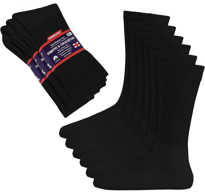 3-12 Pairs Men Women Circulatory Health Diabetic Crew Socks 9-11 10-13 13-15