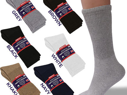 Diamond Star Diabetic Socks, Non-Binding Circulatory Cushion Cotton Crew Diabetic Socks for Men Women