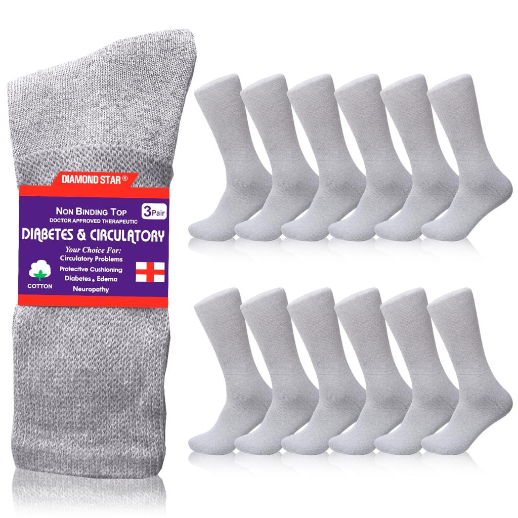 White Cotton Crew Socks for Women 3 Pairs Size 10-13 