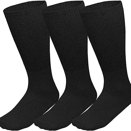Diabetic Crew Socks Comfort Doctor Approved Non-Binding Circulatory Cotton Cushion Diabetic Socks For Men’s Women’s 3-Pairs Socks Size 10-13