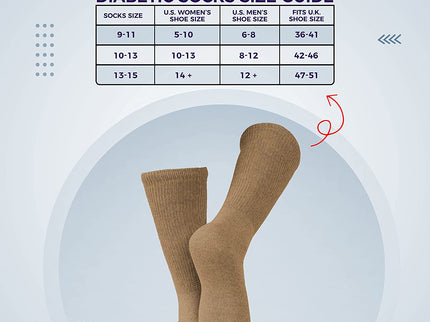 Diamond Star Diabetic Socks, Non-Binding Circulatory Cushion Cotton Crew Diabetic Socks for Men Women