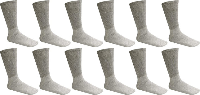 Diabetic Socks, Non-Binding Circulatory Cushion Cotton Crew Diabetic Socks for Men Big & Tall Extra Wide Top