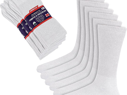 Diamond Star Diabetic Socks, Non-Binding Circulatory Cushion Cotton Crew Diabetic Socks for Men Women