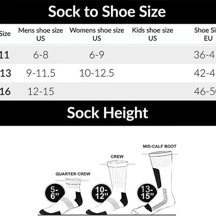 Diabetic Socks, Non-Binding Circulatory Cushion Cotton Crew Socks for Men Big & Tall Extra Wide Top Size 13-15