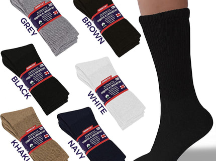 Diamond Star Diabetic Socks, Non-Binding Circulatory Cushion Cotton Crew Diabetic Socks for Men Women