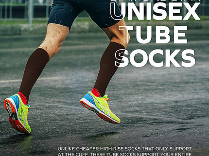Men's 6 pairs Pack Athletic Tube Socks Running Sports OVER THE CALF Full Cushioned Premium Soft Cotton Big and Tall