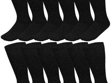 Diamond Star 12 Pack Diabetic Socks, Non-Binding Extra Wide Doctor Approved Cotton Socks for Men’s Women’s Big & Tall Size 13-15