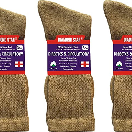 Diabetic Socks, Non-Binding Circulatory Cushion Cotton Crew Diabetic Socks for Men Women 24 Pairs