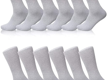 Diamond Star 12 Pack Diabetic Socks, Non-Binding Extra Wide Doctor Approved Cotton Socks for Men’s Women’s Big & Tall Size 13-15