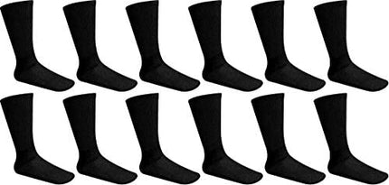 Diabetic Socks, Non-Binding Circulatory Cushion Cotton Crew Diabetic Socks for Men Big & Tall Extra Wide Top