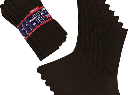 Diamond Star Diabetic Socks, Non-Binding Circulatory Cushion Cotton Crew Diabetic Socks for Men Women