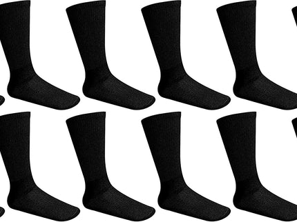 12 Pairs Diabetic Socks, Non-Binding Circulatory Cushion Cotton Crew Diabetic Socks for Men Women Size 9-11, 10-13