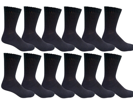 Men’s Casual Cotton Crew Socks for All Purpose Work Sports 12 pairs Bulk & Wholesale