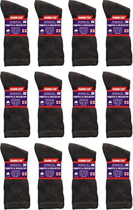 Diabetic Socks, Non-Binding Circulatory Cushion Cotton Crew Diabetic Socks for Men Women 24 Pairs