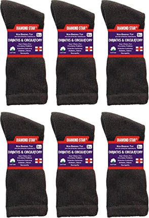 Diabetic Socks, Non-Binding Circulatory Cushion Cotton Crew Diabetic Socks for Men Women 24 Pairs