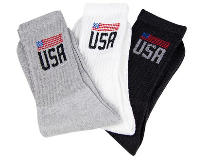 Men’s Casual Cotton Crew Socks USA for All Purpose Work Sports 12 pairs Bulk & Wholesale