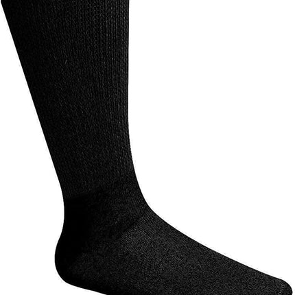 Men's Diabetic Cotton Socks Crew 6 Pairs Pack (Black, Big & Tall Men's 13-15/ Fits Men's Shoe Size 9-14)