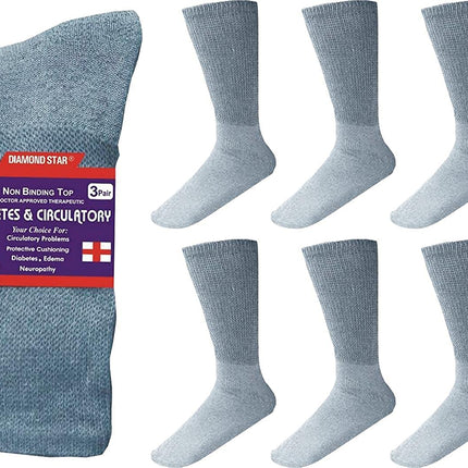 Diabetic Crew Socks Comfort Doctor Approved Non-Binding Circulatory Cotton Cushion Diabetic Socks For Men’s Women’s