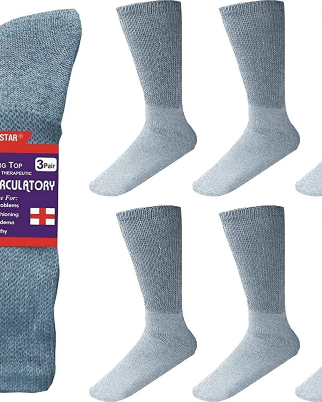 Diabetic Crew Socks Comfort Doctor Approved Non-Binding Circulatory Cotton Cushion Diabetic Socks For Men’s Women’s