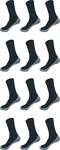 Men's Cotton Crew Socks 12 Pairs Pack Everyday Work Performance Cushion