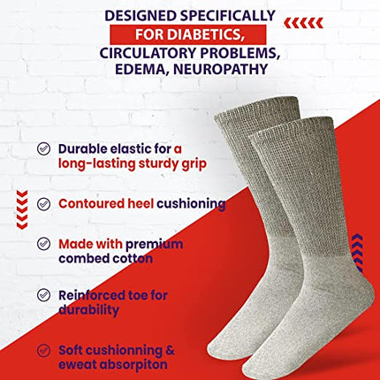 Diabetic Socks, Non-Binding Circulatory Cushion Cotton Crew Diabetic Socks for Men Women 24 Pairs