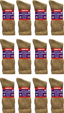 Diabetic Socks, Non-Binding Circulatory Cushion Cotton Crew Diabetic Socks for Men Women 24 Pairs