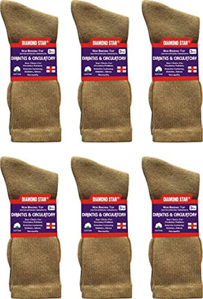 Diabetic Socks, Non-Binding Circulatory Cushion Cotton Crew Diabetic Socks for Men Women 24 Pairs