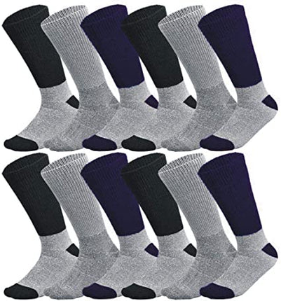 3, 6 or 12 Pairs Pack Doctor Recommend Thermal Diabetic Crew Soft Cotton Socks Keep Foot Warm Non-Binding Top