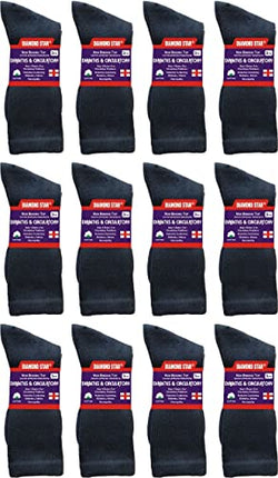 Diabetic Socks, Non-Binding Circulatory Cushion Cotton Crew Diabetic Socks for Men Women 24 Pairs