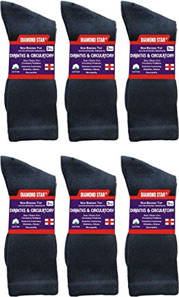 Diabetic Socks, Non-Binding Circulatory Cushion Cotton Crew Diabetic Socks for Men Women 24 Pairs