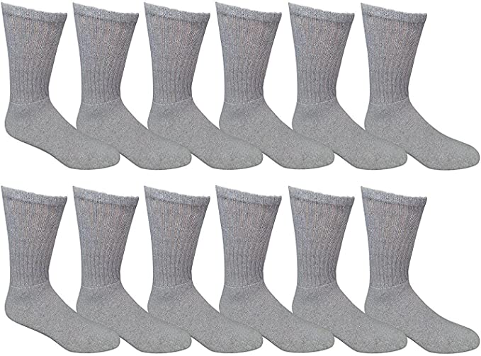 Men’s socks Durable Moisture Control Cotton Crew Socks 6 & 12 Pairs Value Multipack