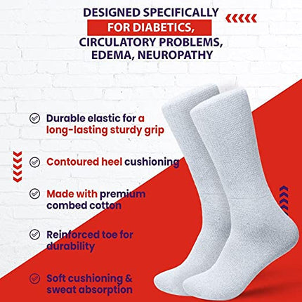 Diabetic Socks, Non-Binding Circulatory Cushion Cotton Crew Diabetic Socks for Men Women 24 Pairs