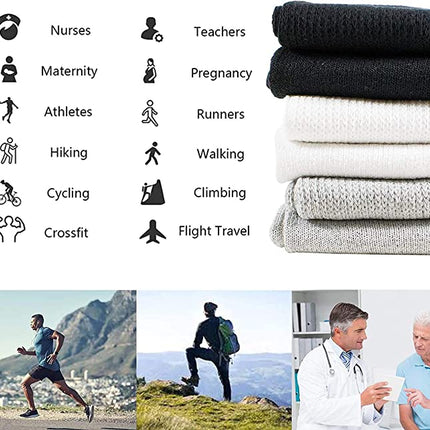 Diamond Star Diabetic Crew Socks Comfort Doctor Approved Non-Binding Circulatory Cotton Cushion Diabetic Socks For Men’s Women’s 6-Pairs Socks Size 10-13
