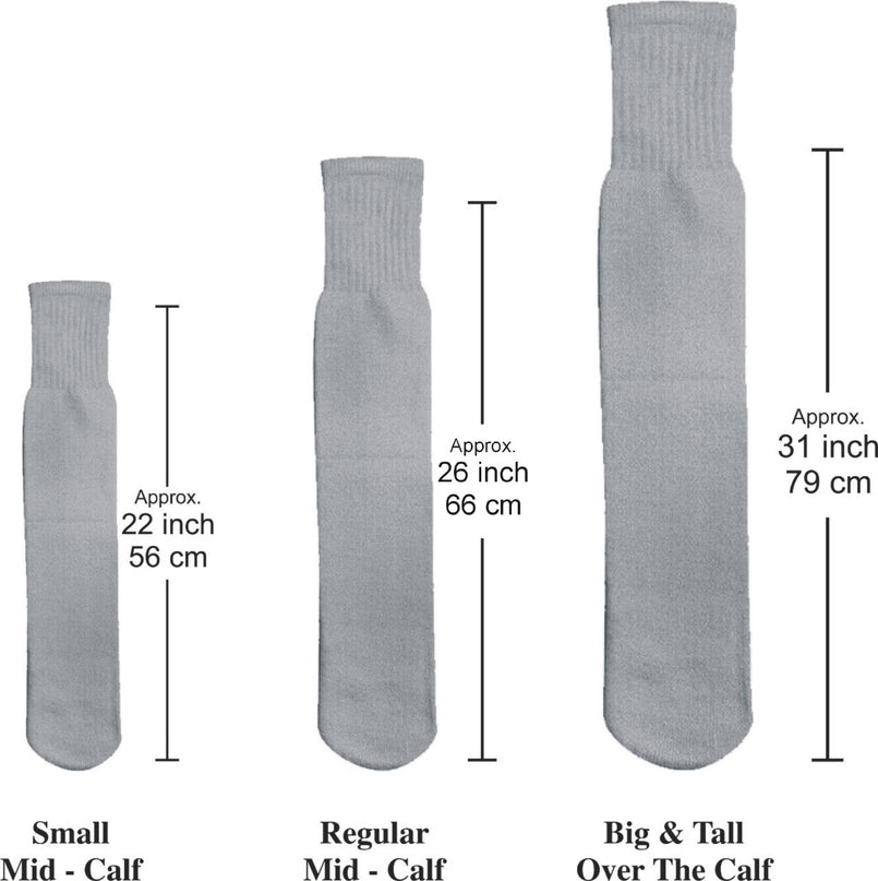 6 Pairs Pack Men's Athletic Tube Socks Running Sports "OVER THE CALF" Full Cushioned Premium Soft Cotton